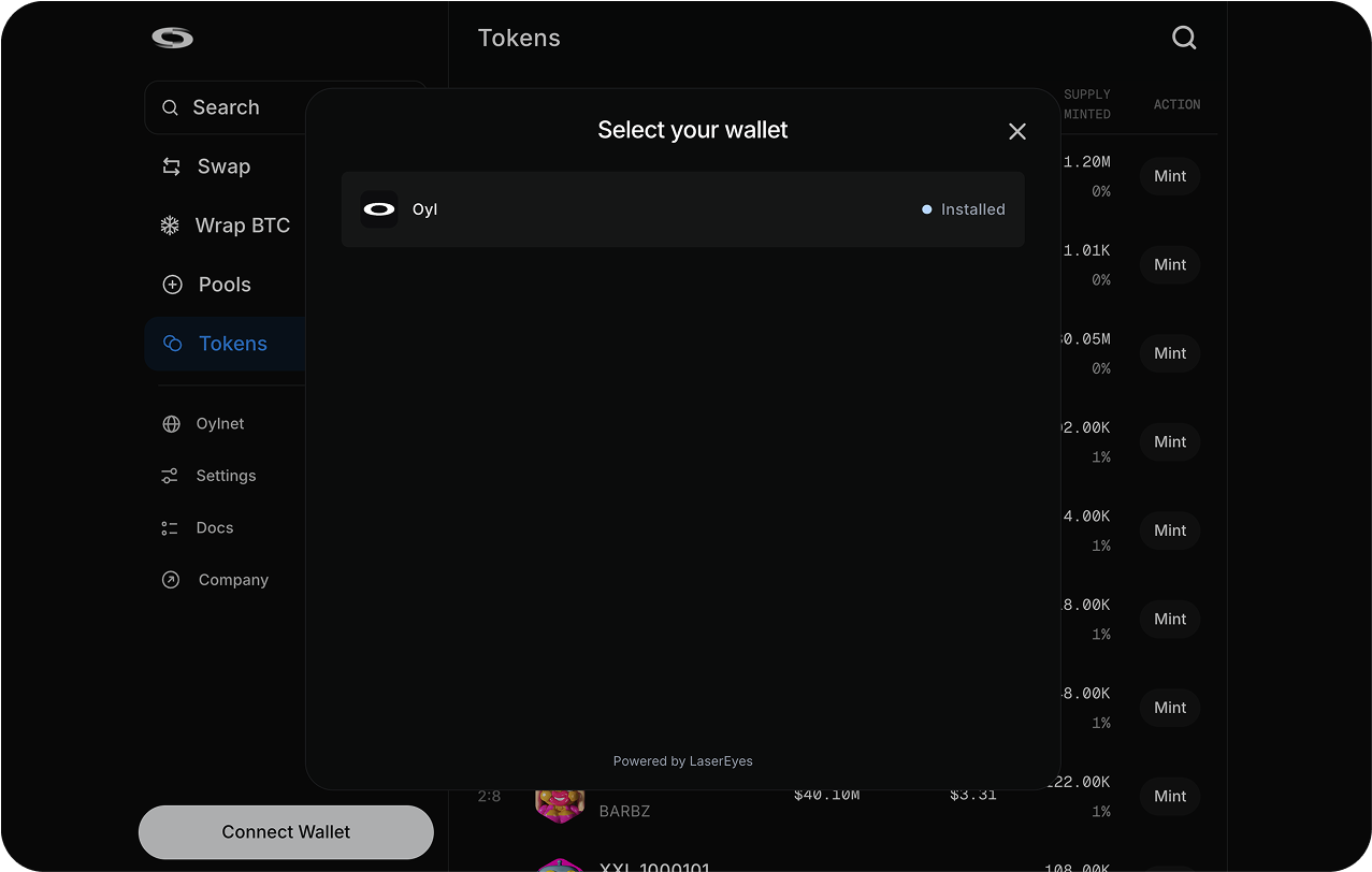 Connect Wallet button