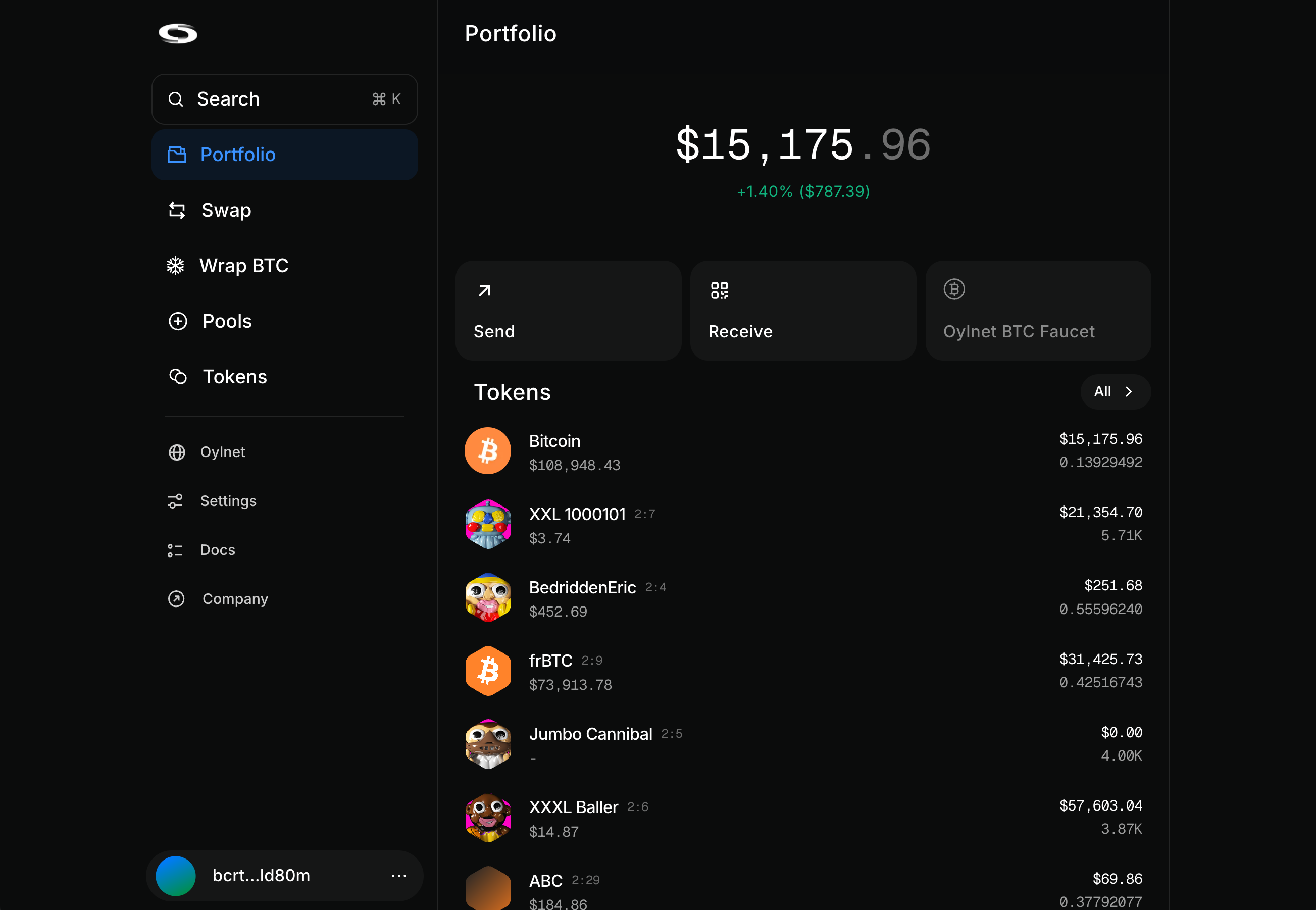 Portfolio with Tokens