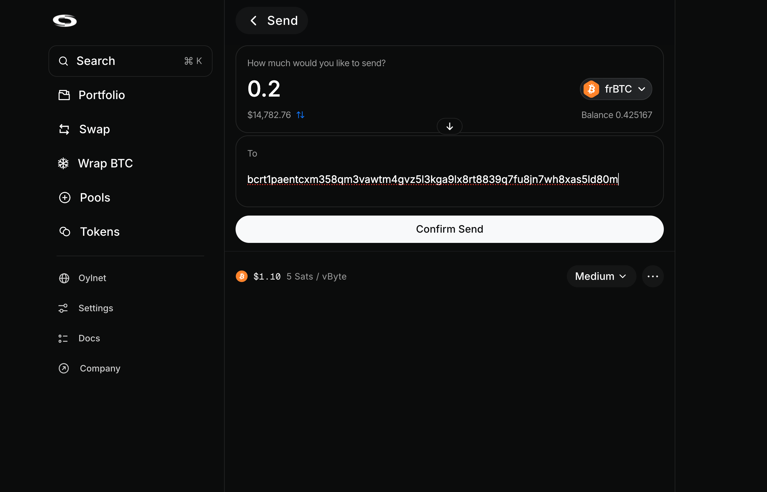 Enter Address and Token