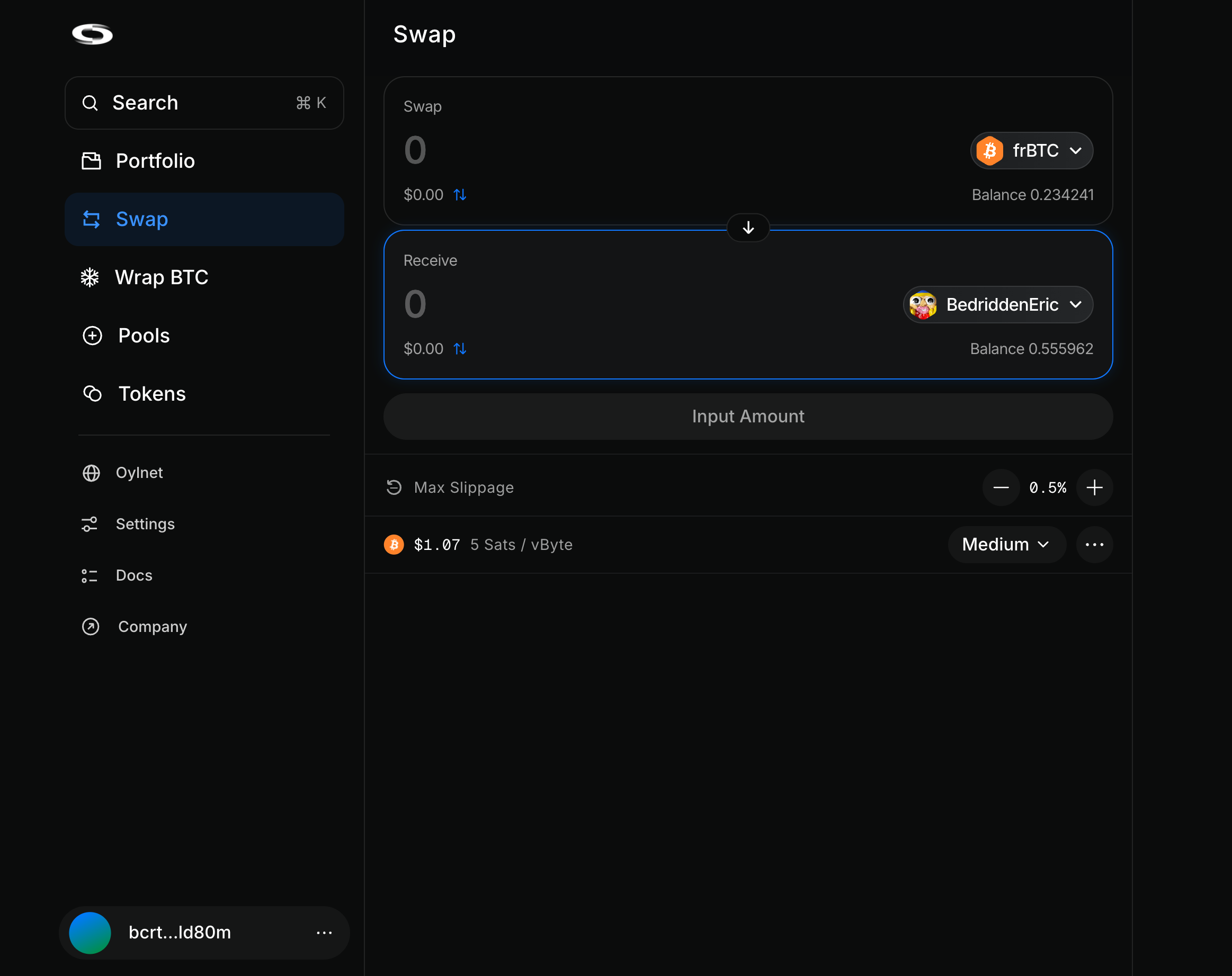 Swap Token Selected